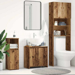 Berkfield Durable Bathroom Sink Cabinet Old Wood 60X33X60 Cm Engineered Wood - thumbnail 3