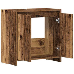 Berkfield Durable Bathroom Sink Cabinet Old Wood 60X33X60 Cm Engineered Wood - thumbnail 6