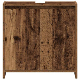 Berkfield Durable Bathroom Sink Cabinet Old Wood 60X33X60 Cm Engineered Wood - thumbnail 5