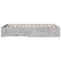 Berkfield Bed Frame With Drawers Without Mattress Concrete Grey 135X190 Cm Double - thumbnail 5