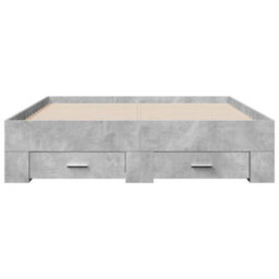 Berkfield Bed Frame With Drawers Without Mattress Concrete Grey 135X190 Cm Double - thumbnail 4