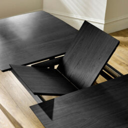 Furniturebox Uk Leif Black Wooden Rectangular Extending Table & 4 Masa Black Dining Chairs - thumbnail 4