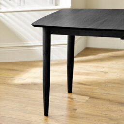 Furniturebox Uk Leif Black Wooden Rectangular Extending Table & 4 Masa Black Dining Chairs - thumbnail 6