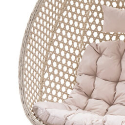 More4Homes Como Hanging Rattan Egg Chair In Beige - thumbnail 5