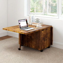 120Cm Extendable Center Table With Storage Cabinet Walnut - thumbnail 4