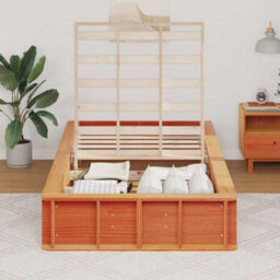 Berkfield With Storage Wax Brown 100 X 200 Cm Wood - thumbnail 4