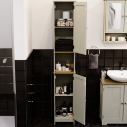 Lassic Bath Vida Priano Grey 2 Door Tall Bathroom Cabinet - thumbnail 3