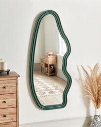 Beliani Wall Mirror Rocles 68 Cm 160 Cm Dark Green - thumbnail 2