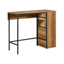 Sobuy Fwt98-Pf, Kitchen Breakfast Bar Table Dining Table With Extendable Table Top And Shelves,neutral,w120Xd65Xh95