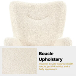 Yaheetech Ivory Boucle Fabric Accent Armchair And Ottoman Set - thumbnail 9