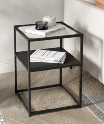 Hallowood Furniture Bewdley Small Side Table With Glass Top - thumbnail 1