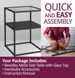 Hallowood Furniture Bewdley Small Side Table With Glass Top - thumbnail 7