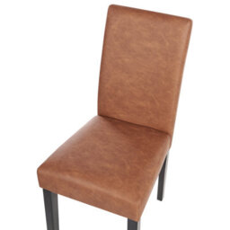 Beliani Set Of 2 Dining Chairs Broadway Faux Leather Golden Brown - thumbnail 7
