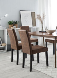 Beliani Set Of 2 Dining Chairs Broadway Faux Leather Golden Brown - thumbnail 2