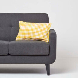 Homescapes Cotton Gingham Check Yellow Cushion Cover, 30 X 50 Cm - thumbnail 2
