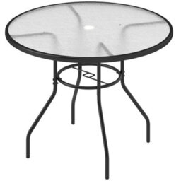 Wyld Haus Rekapa 100Cm Round Black Glass-Top Outdoor Dining Table With 40mm Parasol Hole - thumbnail 2