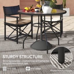 Wyld Haus Rekapa 100Cm Round Black Glass-Top Outdoor Dining Table With 40mm Parasol Hole - thumbnail 7