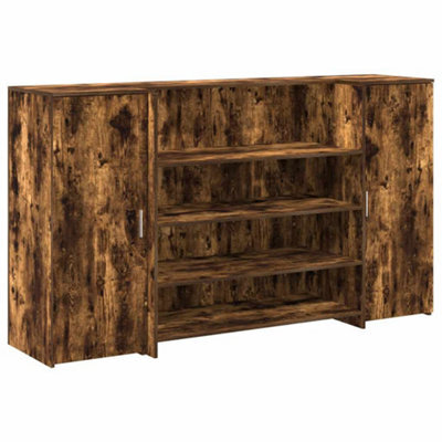Berkfield Durable Reception Desk Smoked Oak 180X50X103.5 Cm Engineered Wood - image 1