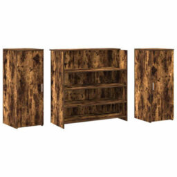 Berkfield Durable Reception Desk Smoked Oak 180X50X103.5 Cm Engineered Wood - thumbnail 7