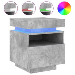 Berkfield Bedside Cabinet With Led Lights Concrete Grey 40X39X48.5 Cm - thumbnail 2