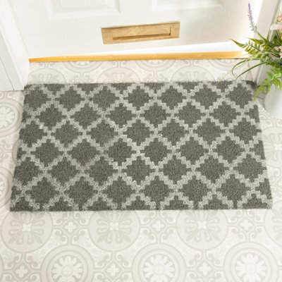 Artsy Doormats Grey Trellis Large Doormat - 75 X 45Cm - image 1