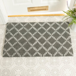 Artsy Doormats Grey Trellis Large Doormat - 75 X 45Cm - thumbnail 1