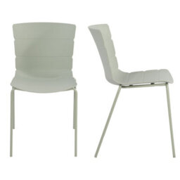 Core Products Aspen White 120Cm Rectangular Table And 4 Bali Sage Green Moulded Plastic Chairs - thumbnail 5