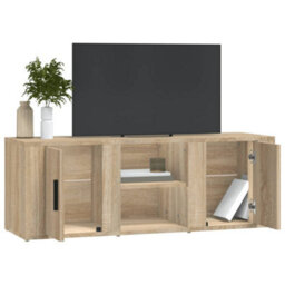 Berkfield Tv Cabinet Sonoma Oak 100X31.5X35 Cm Engineered Wood - thumbnail 4