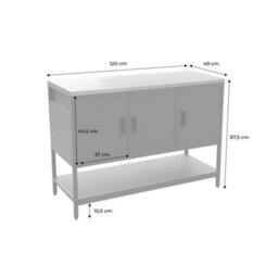 Sweeek - Outdoor Kitchen In Black Steel, 3 Doors, 1 Shelf L120Cm - Naxos - thumbnail 5