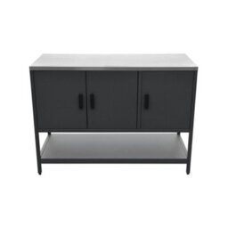 Sweeek - Outdoor Kitchen In Black Steel, 3 Doors, 1 Shelf L120Cm - Naxos - thumbnail 6