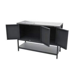 Sweeek - Outdoor Kitchen In Black Steel, 3 Doors, 1 Shelf L120Cm - Naxos - thumbnail 8