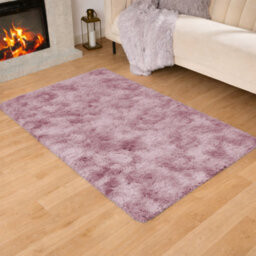 Aspire Homeware Non-Slip Tie Dye Pink Shaggy Rug Soft Fluffy, Floor And Kitchen Rug, (L)110Cm X (W)60Cm - thumbnail 1