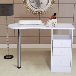 Living And Home Professional Manicure Table Nail Technician Beauty Salon Tech Station Nail Table Storage Desk With 3 Storage Drawer - thumbnail 1