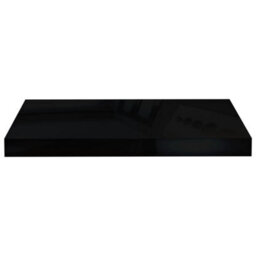 Berkfield Floating Wall Shelves 4 Pcs High Gloss Black 50X23X3.8 Cm Mdf - thumbnail 5