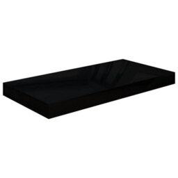 Berkfield Floating Wall Shelves 4 Pcs High Gloss Black 50X23X3.8 Cm Mdf - thumbnail 4