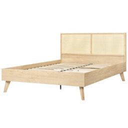 Beliani Bed Rattan Monpazier 140 X 200 Cm (Eu Double) Light Brown - thumbnail 5