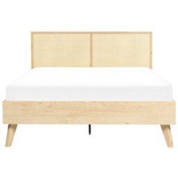 Beliani Bed Rattan Monpazier 140 X 200 Cm (Eu Double) Light Brown - thumbnail 4