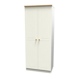 Lancaster 2 Door Wardrobe In Cream & Oak (Ready Assembled) - thumbnail 5