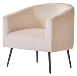Nordlys Metal And  Corduroy Beige Lounge Chair Modern Design Style Living Room - thumbnail 1