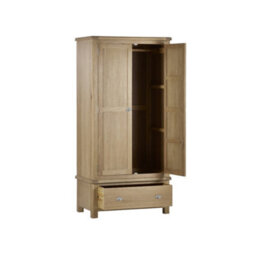 Julian Bowen Memphis Limed Oak 2 Door 1 Drawer Wardrobe - thumbnail 6