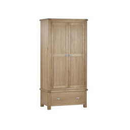 Julian Bowen Memphis Limed Oak 2 Door 1 Drawer Wardrobe - thumbnail 5