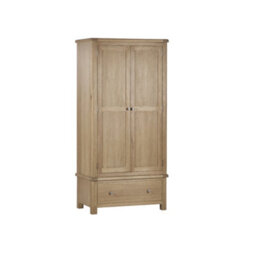 Julian Bowen Memphis Limed Oak 2 Door 1 Drawer Wardrobe - thumbnail 3