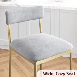 Marble Pattern Dining Table Set With 3-Tier Storage Shelf, 2 Upholstered Chairs - thumbnail 3