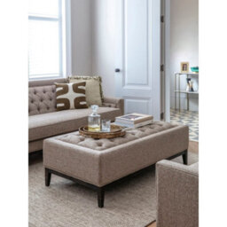 Buttercup Farm Theodore Buttoned Xl Ottoman - Wood/foam/poly/metal - L75 X W140 X H48 Cm - Dark Taupe - thumbnail 3