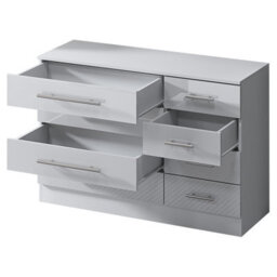 Harmin High Gloss White 8 Drawer Sideboard / Cupboard / Buffet Solo / Chest Of Drawers - thumbnail 3