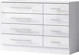Harmin High Gloss White 8 Drawer Sideboard / Cupboard / Buffet Solo / Chest Of Drawers - thumbnail 6