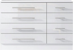 Harmin High Gloss White 8 Drawer Sideboard / Cupboard / Buffet Solo / Chest Of Drawers - thumbnail 7