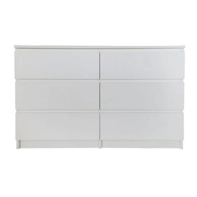 White Gloss Deep Drawer Chest Of Drawers (6 Drawers) - image 1