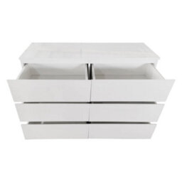White Gloss Deep Drawer Chest Of Drawers (6 Drawers) - thumbnail 3