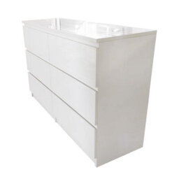 White Gloss Deep Drawer Chest Of Drawers (6 Drawers) - thumbnail 2